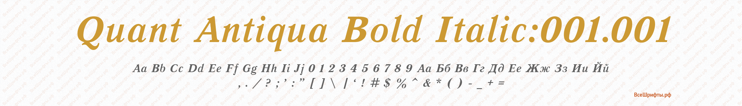 Шрифт Quant Antiqua Bold Italic:001.001
