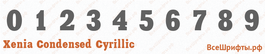 Шрифт Xenia Condensed Cyrillic с цифрами