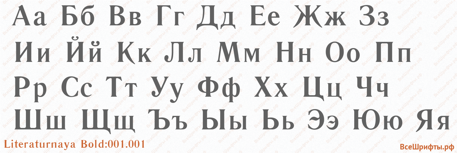 Шрифт Literaturnaya Bold:001.001 с русскими буквами
