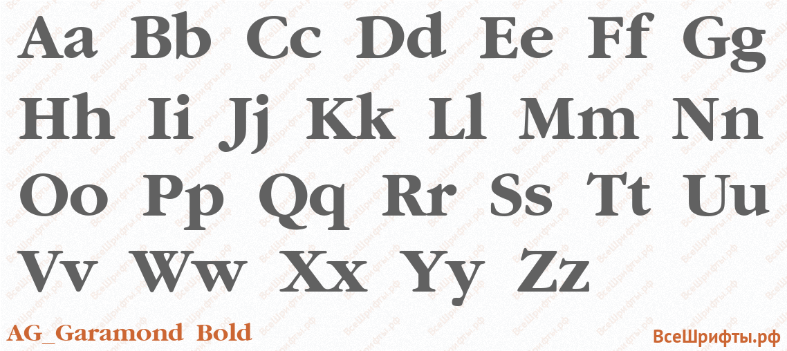 Шрифт AG_Garamond Bold с латинскими буквами
