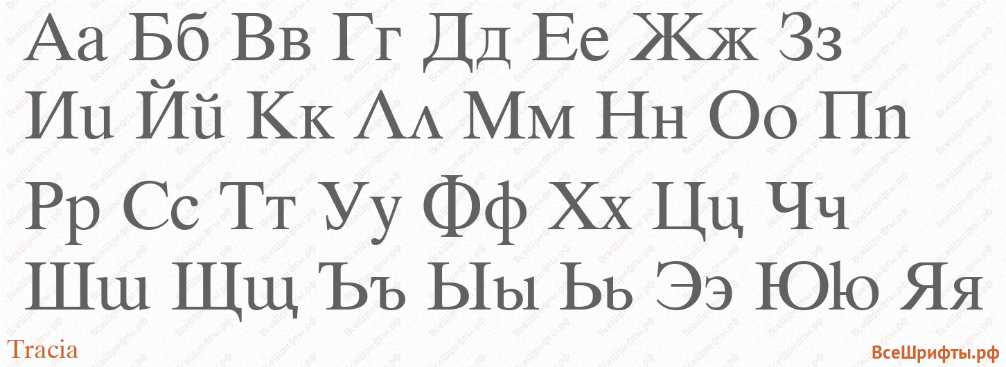 Шрифт Tracia с русскими буквами