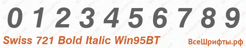 Шрифт Swiss 721 Bold Italic Win95BT с цифрами