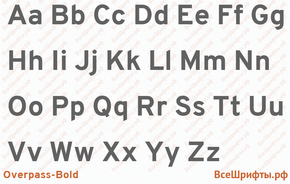 Шрифт Overpass-Bold с латинскими буквами