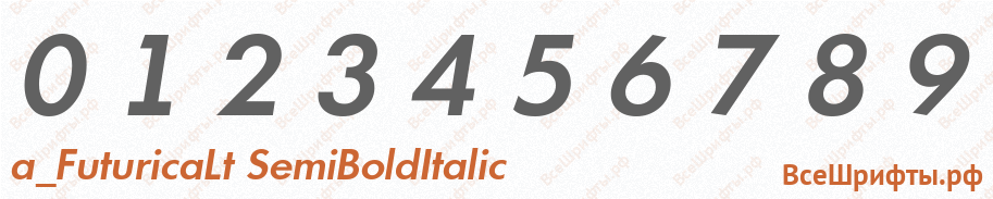 Шрифт a_FuturicaLt SemiBoldItalic с цифрами