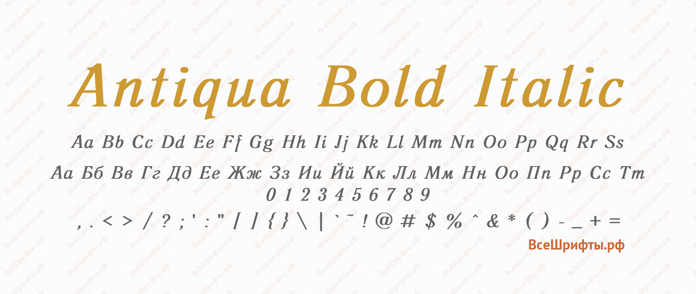 Шрифт Antiqua Bold Italic