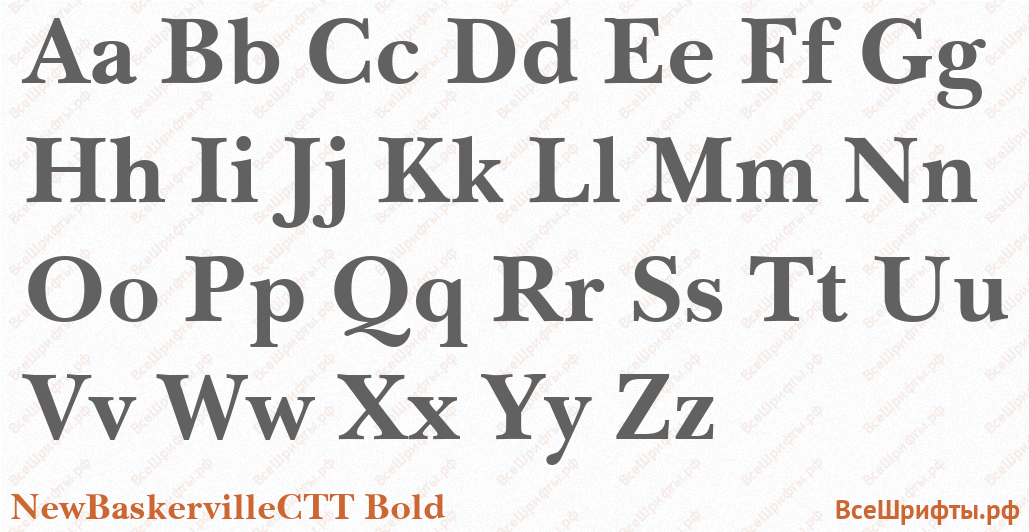 Шрифт NewBaskervilleCTT Bold с латинскими буквами