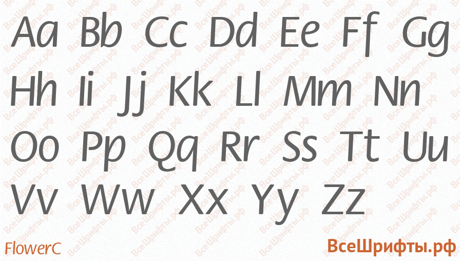 Шрифт FlowerC с латинскими буквами