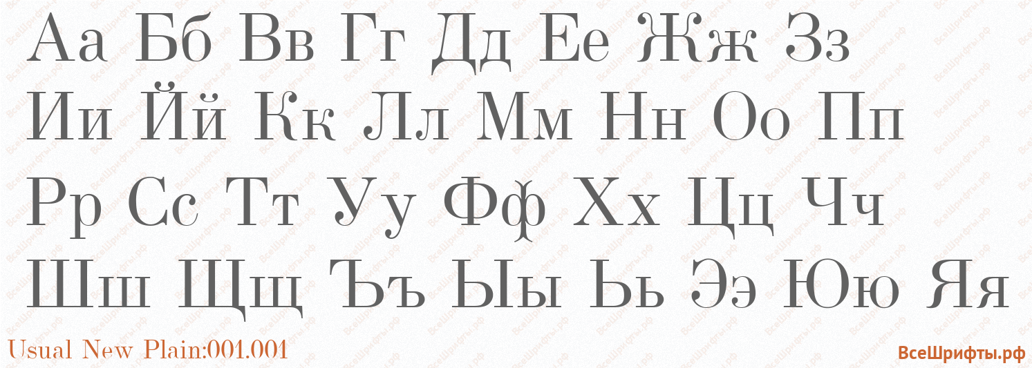 Шрифт Usual New Plain:001.001 с русскими буквами
