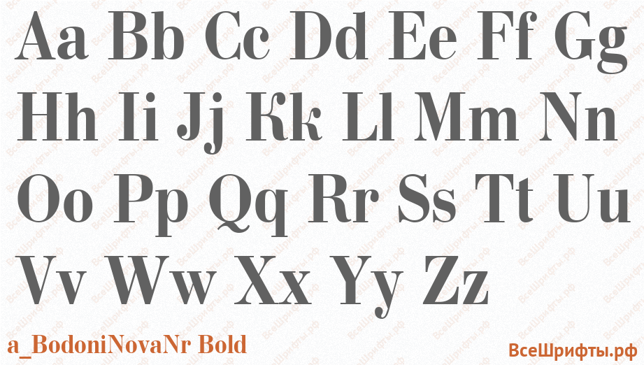 Шрифт a_BodoniNovaNr Bold с латинскими буквами