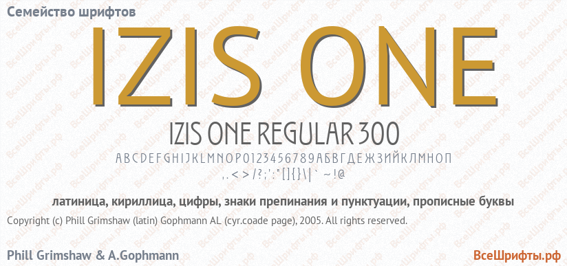 Семейство шрифтов IZIS ONE