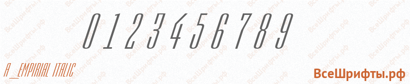 Шрифт a_Empirial Italic с цифрами