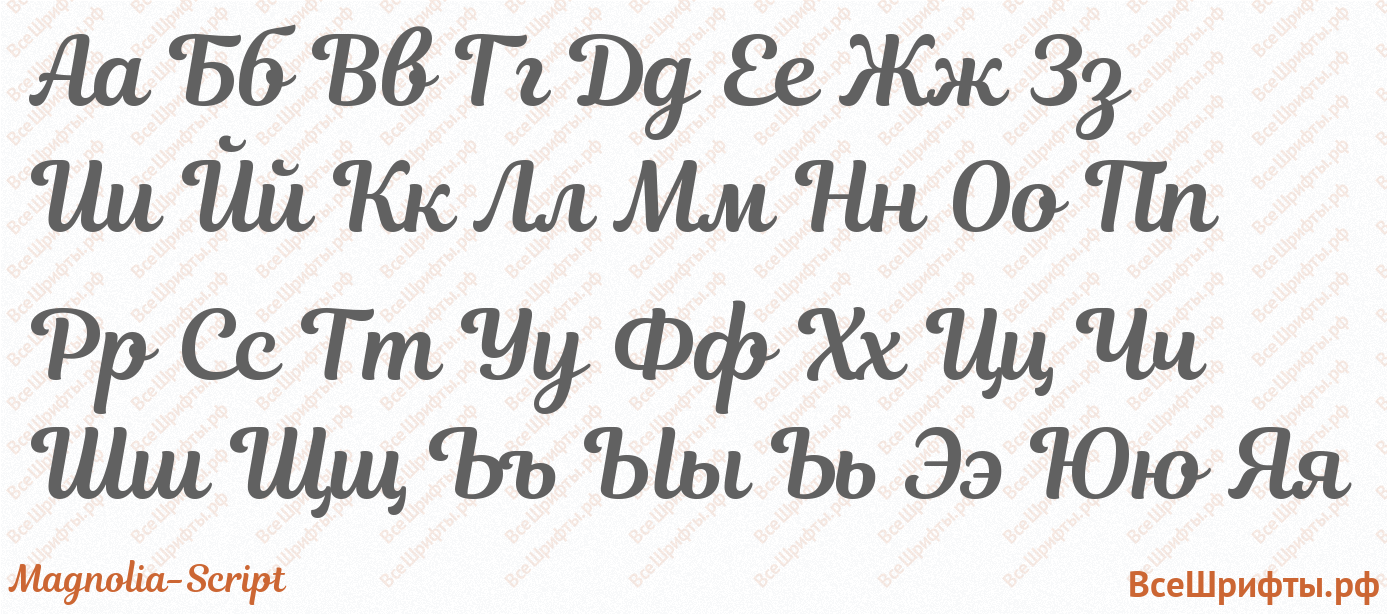 Шрифт Magnolia-Script с русскими буквами