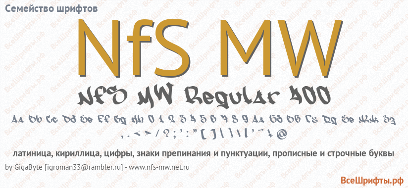 Семейство шрифтов NfS MW