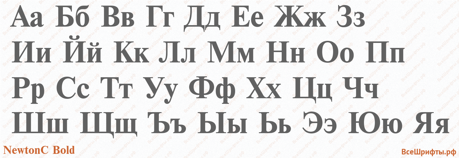 Шрифт NewtonC Bold с русскими буквами