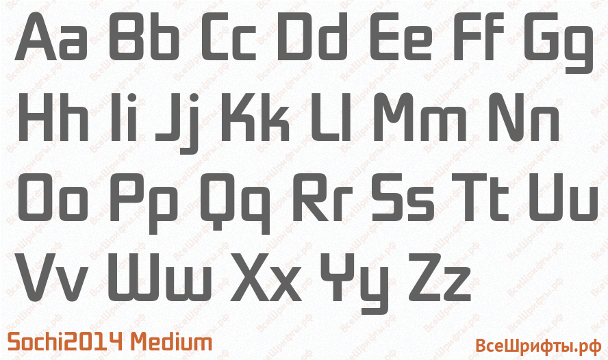 Шрифт Sochi2014 Medium с латинскими буквами