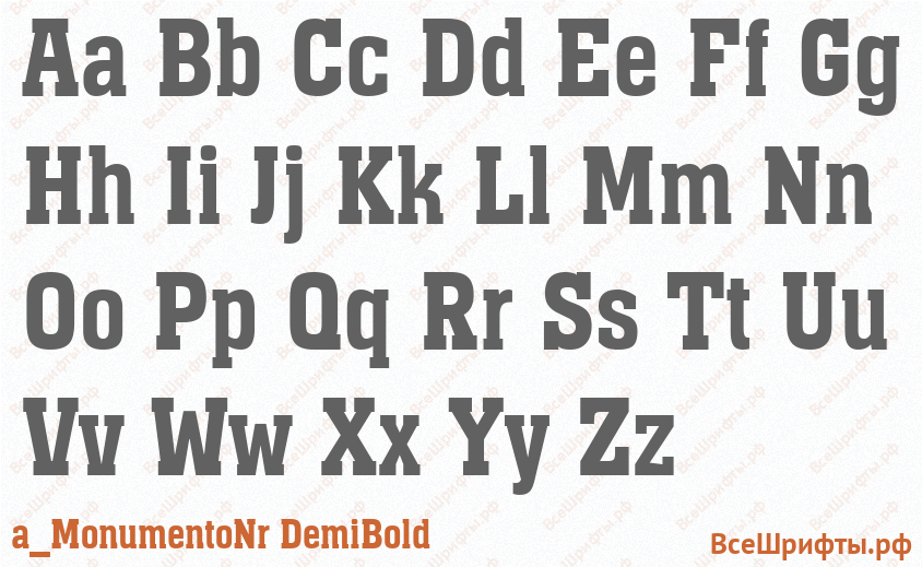 Шрифт a_MonumentoNr DemiBold с латинскими буквами