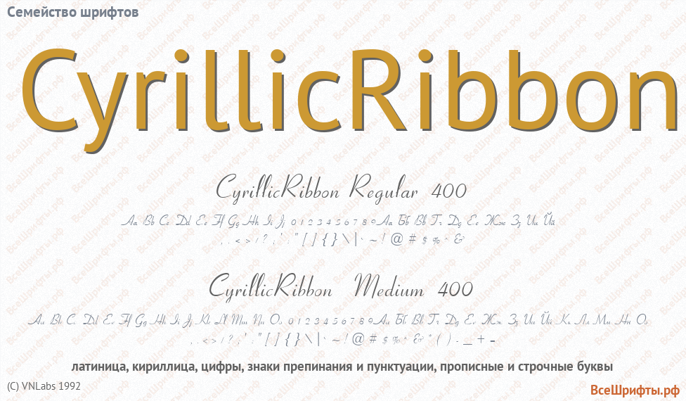 Семейство шрифтов CyrillicRibbon