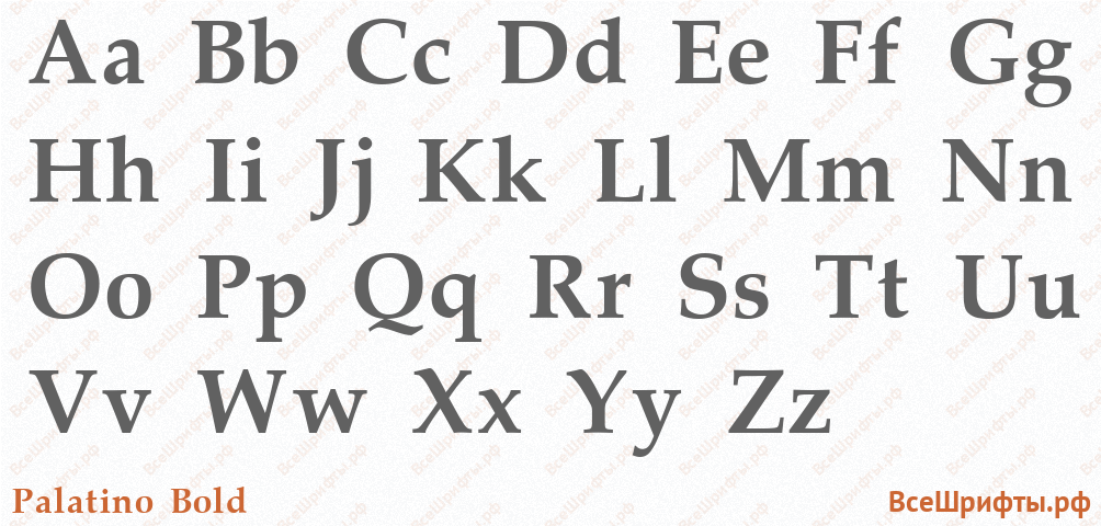 Шрифт Palatino Bold с латинскими буквами