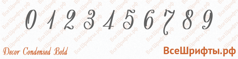 Шрифт Decor Condensed Bold с цифрами