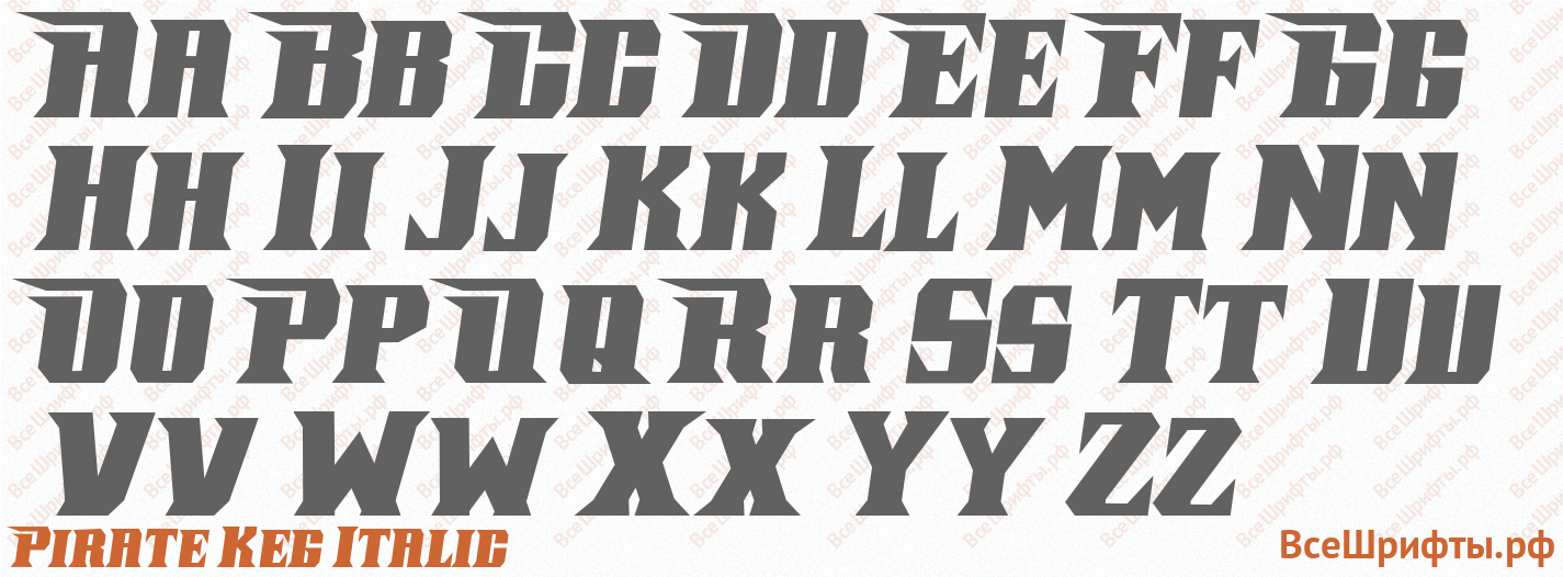 Шрифт Pirate Keg Italic с латинскими буквами