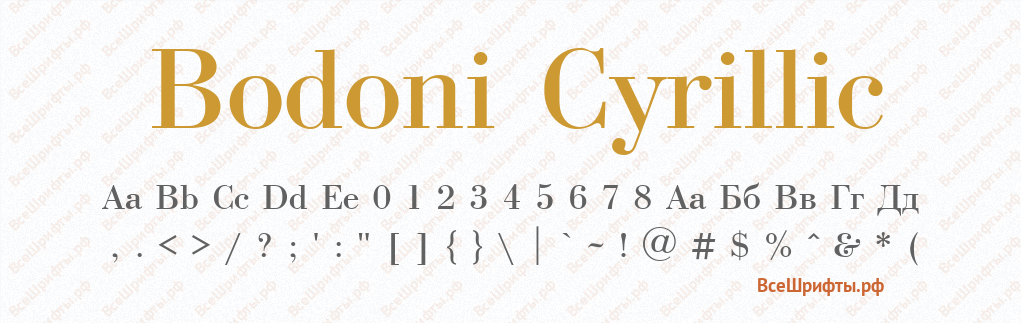 Шрифт Bodoni Cyrillic