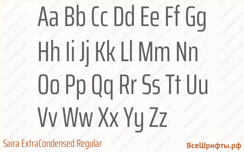 Шрифт Saira ExtraCondensed Regular с латинскими буквами