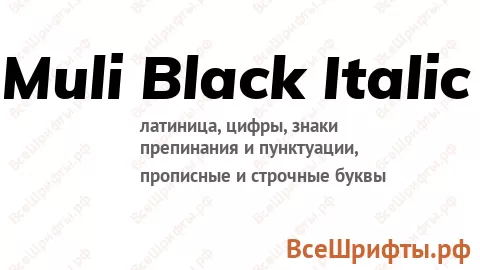 Шрифт Muli Black Italic