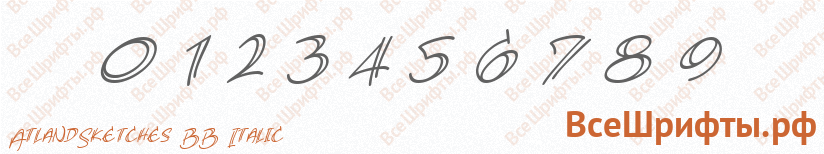Шрифт AtlandSketches BB Italic с цифрами