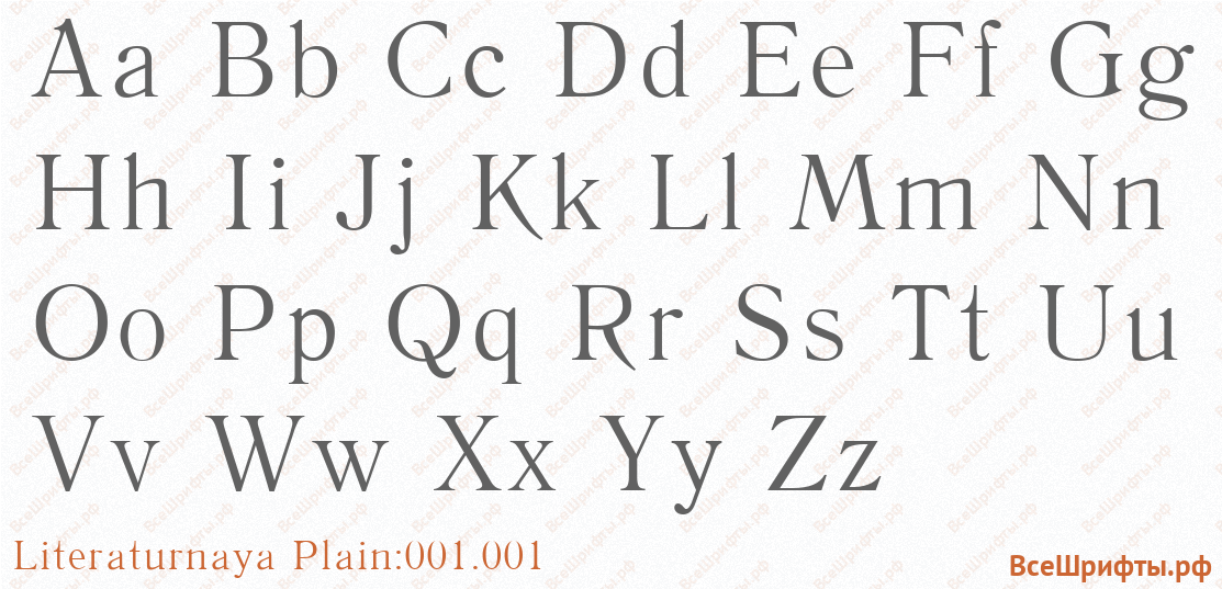 Шрифт Literaturnaya Plain:001.001 с латинскими буквами
