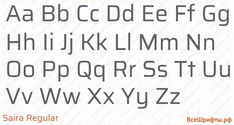 Шрифт Saira Regular с латинскими буквами