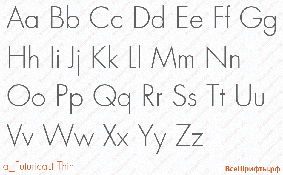Шрифт a_FuturicaLt Thin с латинскими буквами