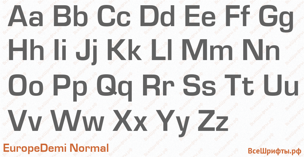 Шрифт EuropeDemi Normal с латинскими буквами