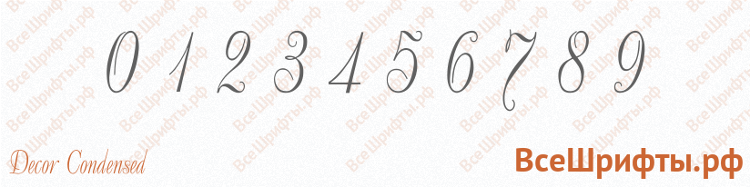 Шрифт Decor Condensed с цифрами