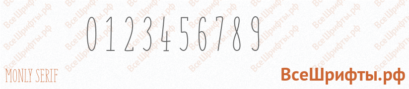 Шрифт Monly Serif с цифрами