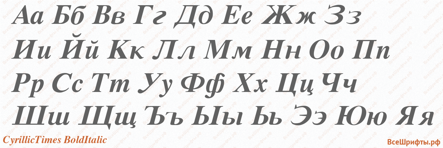 Шрифт CyrillicTimes BoldItalic с русскими буквами