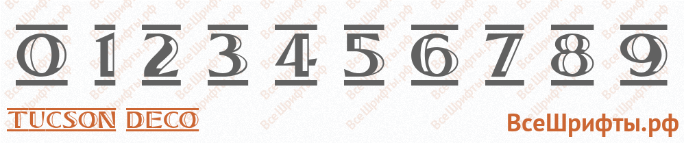 Шрифт Tucson Deco с цифрами