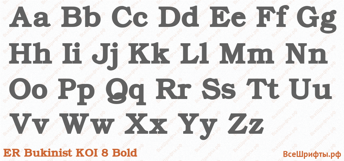 Шрифт ER Bukinist KOI 8 Bold с латинскими буквами