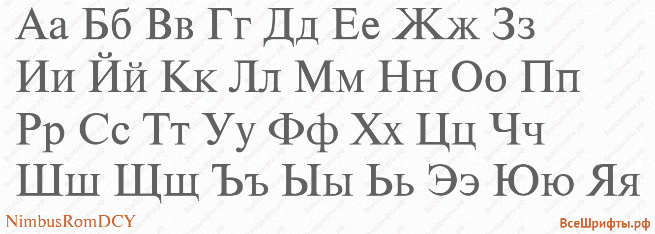 Шрифт NimbusRomDCY с русскими буквами