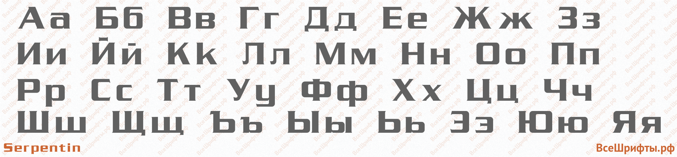 Шрифт Serpentin с русскими буквами