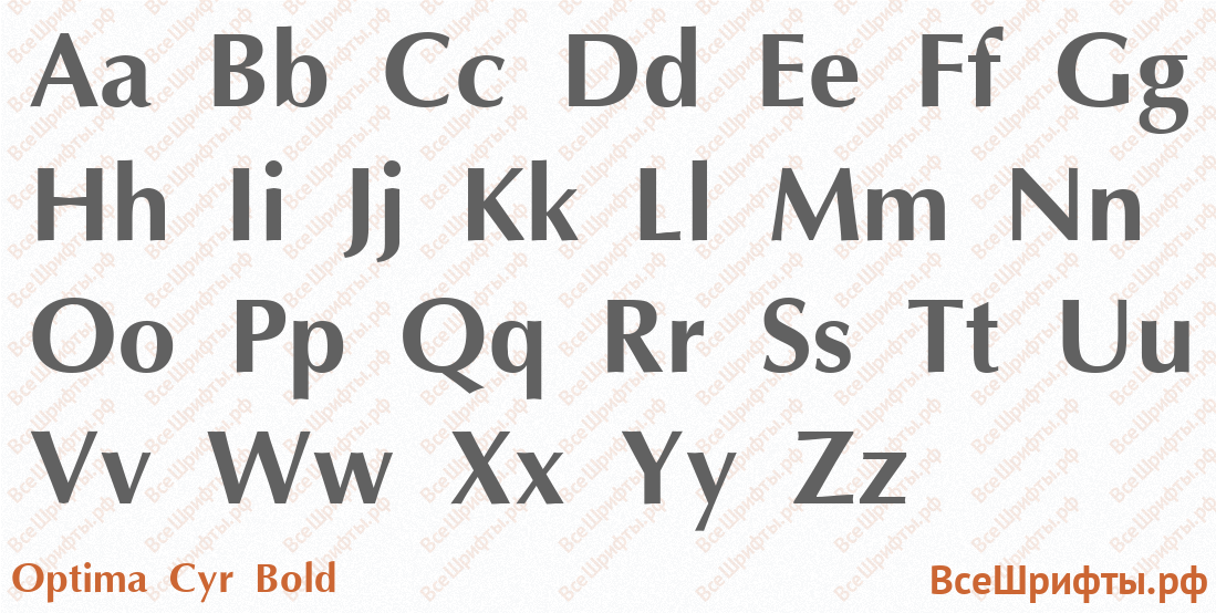 Шрифт Optima Cyr Bold с латинскими буквами