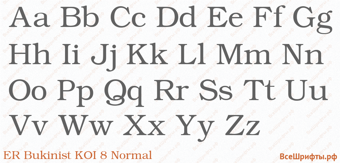 Шрифт ER Bukinist KOI 8 Normal с латинскими буквами