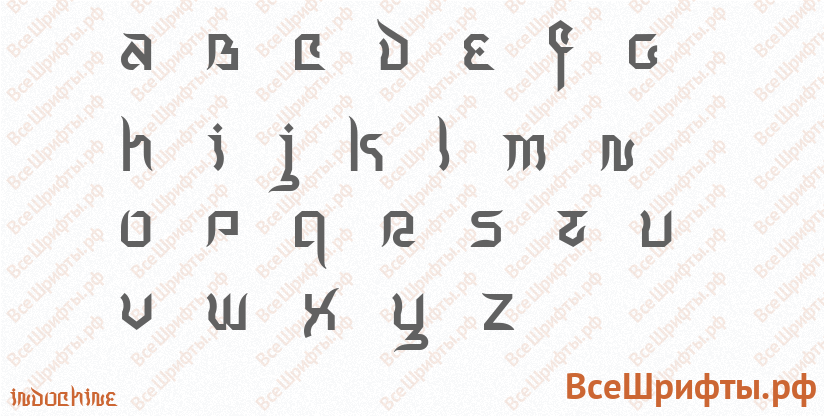 Шрифт Indochine с латинскими буквами