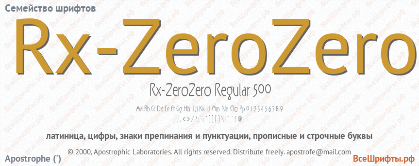 Семейство шрифтов Rx-ZeroZero