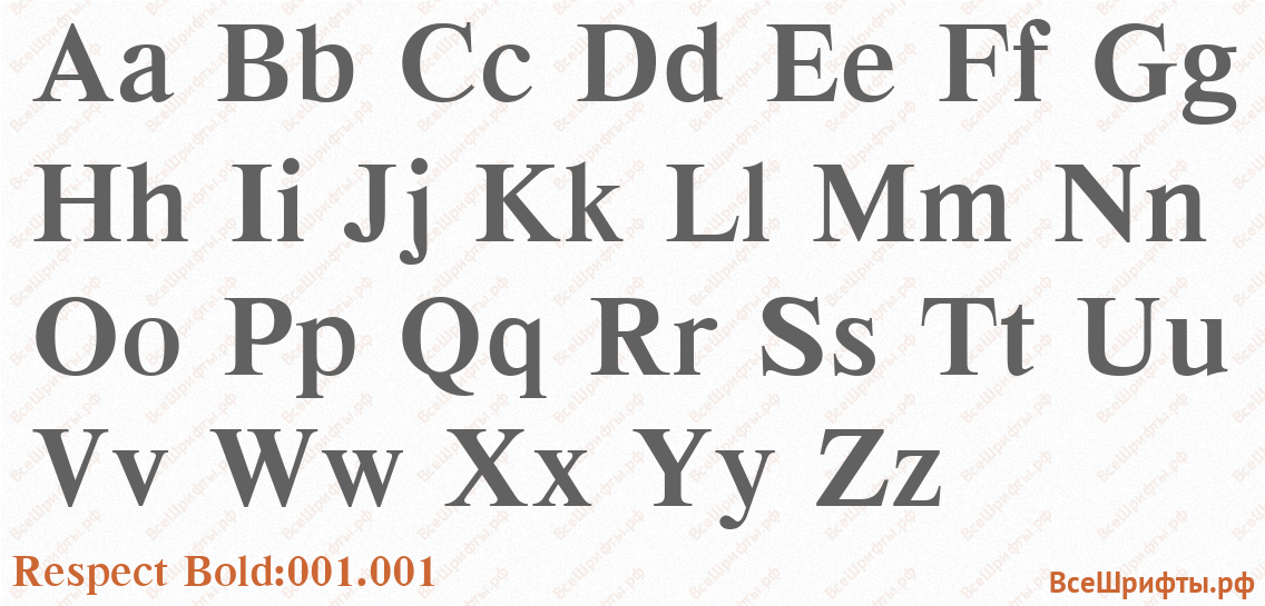 Шрифт Respect Bold:001.001 с латинскими буквами