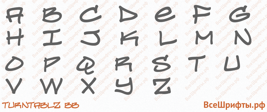 Шрифт Turntablz BB с латинскими буквами