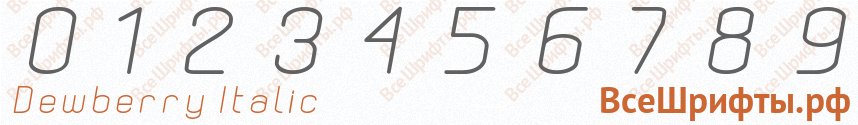 Шрифт Dewberry Italic с цифрами