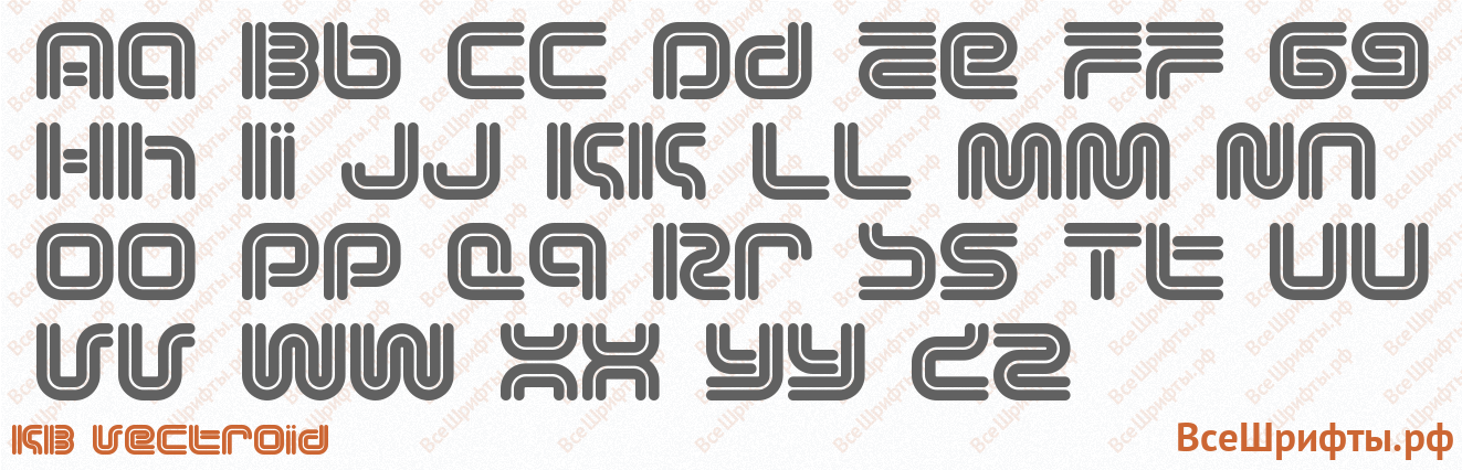 Шрифт KB Vectroid с латинскими буквами