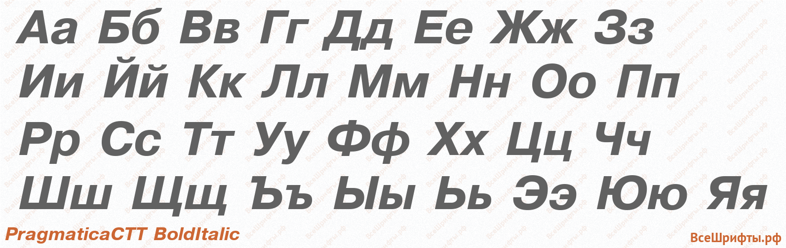 Шрифт PragmaticaCTT BoldItalic с русскими буквами