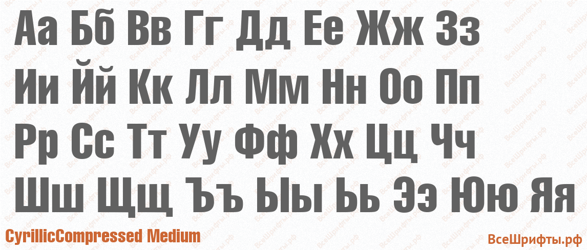 Шрифт CyrillicCompressed Medium с русскими буквами
