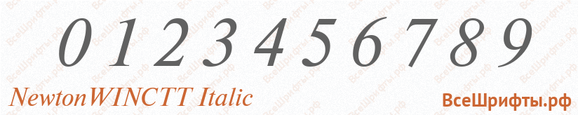 Шрифт NewtonWINCTT Italic с цифрами